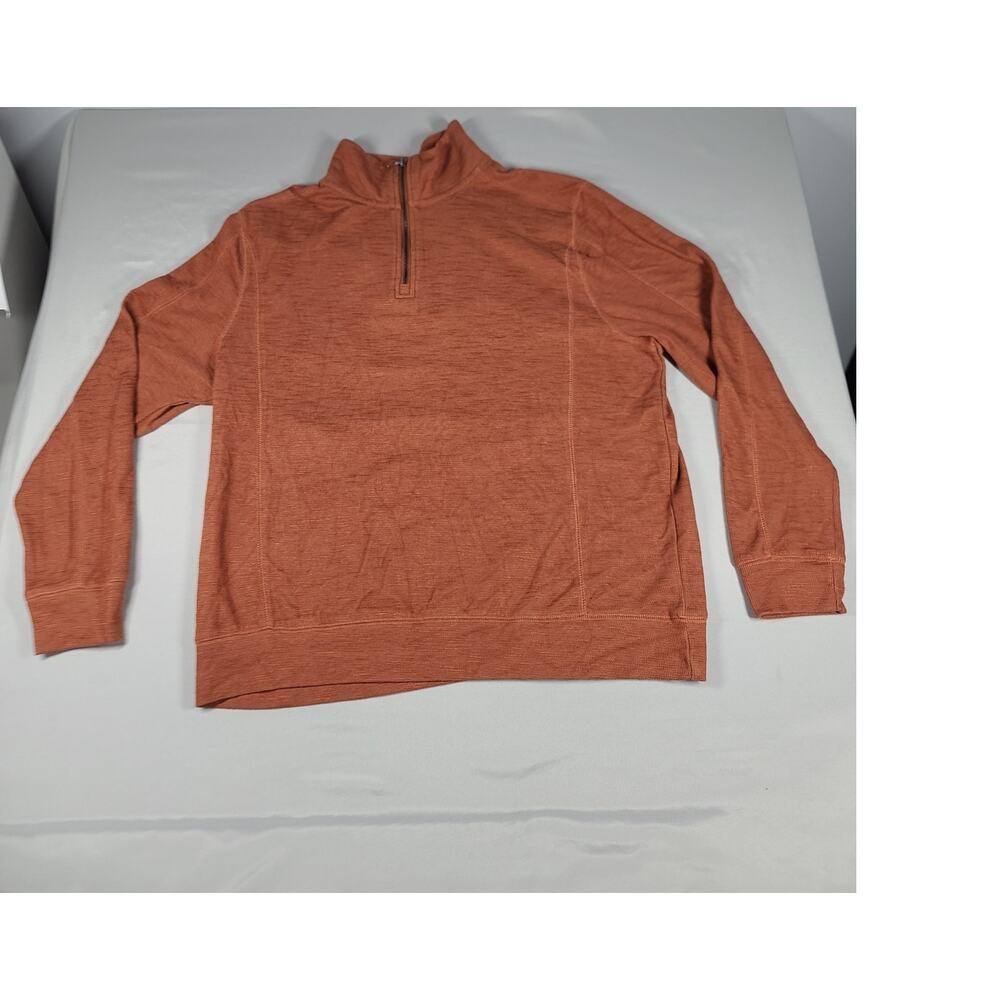 Gorpcore Heritage Classic Lands' End 1/4 zip pullover jacket Size large orange - Picture 2 of 9